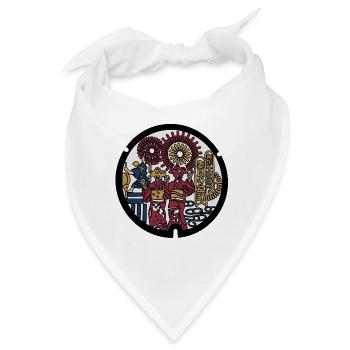 Tanz, Fest, Kimono und Feuerwerk - Bandana - Weiß - Vorne