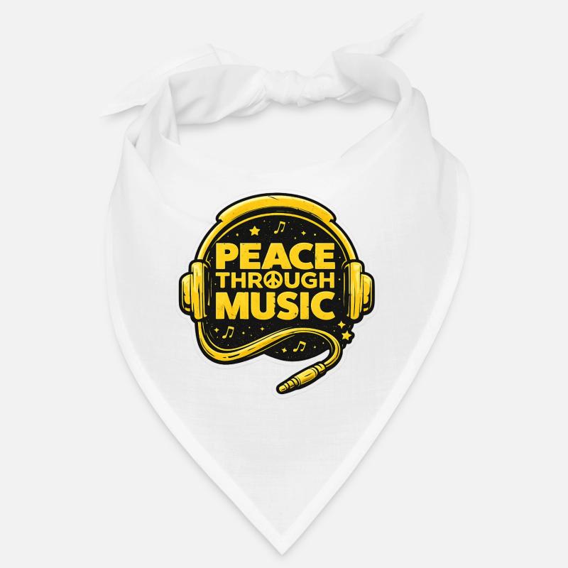 Frieden durch Musik Logo mit Kopfhörern Bandana