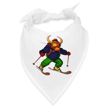 Stiere Skifahrer / Ski Stier - Bandana - Weiß - Vorne
