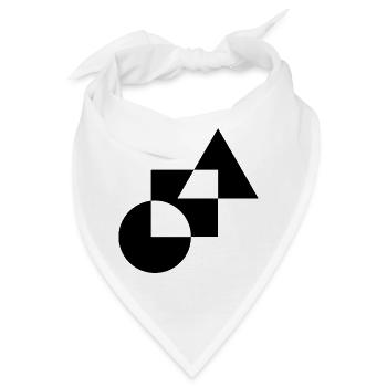 Geometrisch Kühne Formen Design T-Shirt - Bandana - Weiß - Vorne