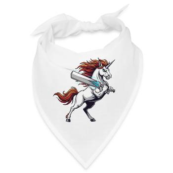 Einhorn Krieger Mit Energie Keule Fantasy - Bandana - Weiß - Vorne