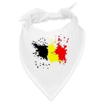Belgienflagge Splash - Bandana - Weiß - Vorne