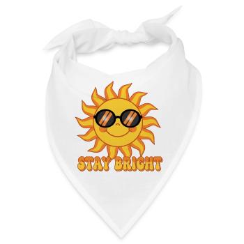 Bleib Bright Retro Groovy Smiling Sun Design - Bandana - Weiß - Vorne