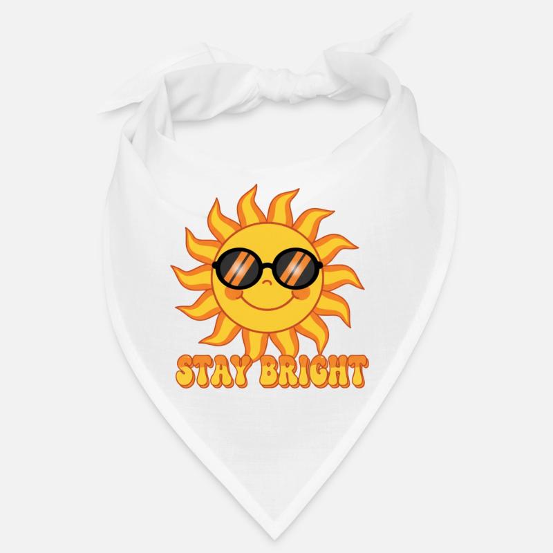 Bleib Bright Retro Groovy Smiling Sun Design Bandana