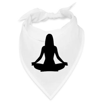 Yoga Silhouetten schwarz Schattenfigur Meditation - Bandana - Weiß - Vorne