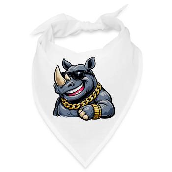 Rhino Streetstyle mit Goldkette - Bandana - Weiß - Vorne