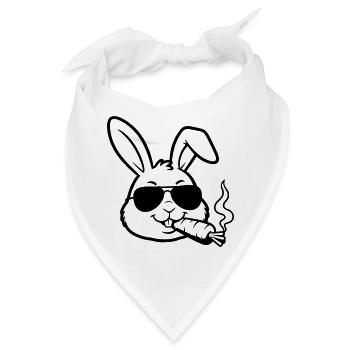 Cooler Hase Brille Karotte Outline - Bandana - Weiß - Vorne