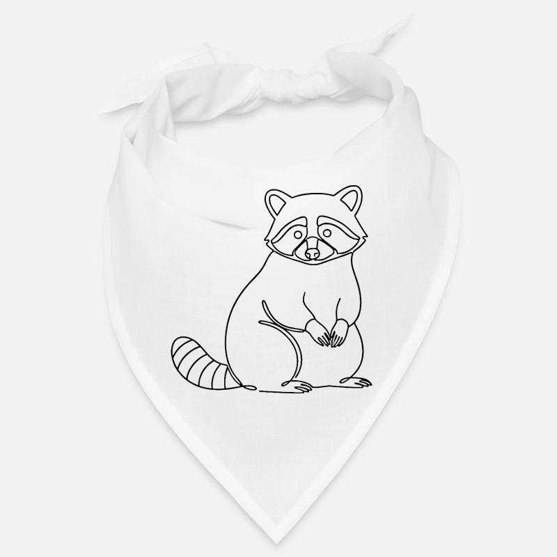 Silhouette de raton laveur mignon, lignes minimalistes Bandana