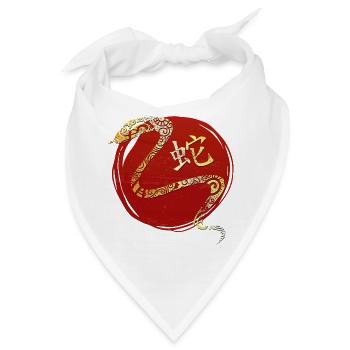 Schlange Chinesisches Tierkreiszeichen Horoskop - Bandana - Weiß - Vorne