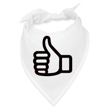 Daumen Hoch Handzeichen – Thumbs Up Symbol - Bandana - Weiß - Vorne