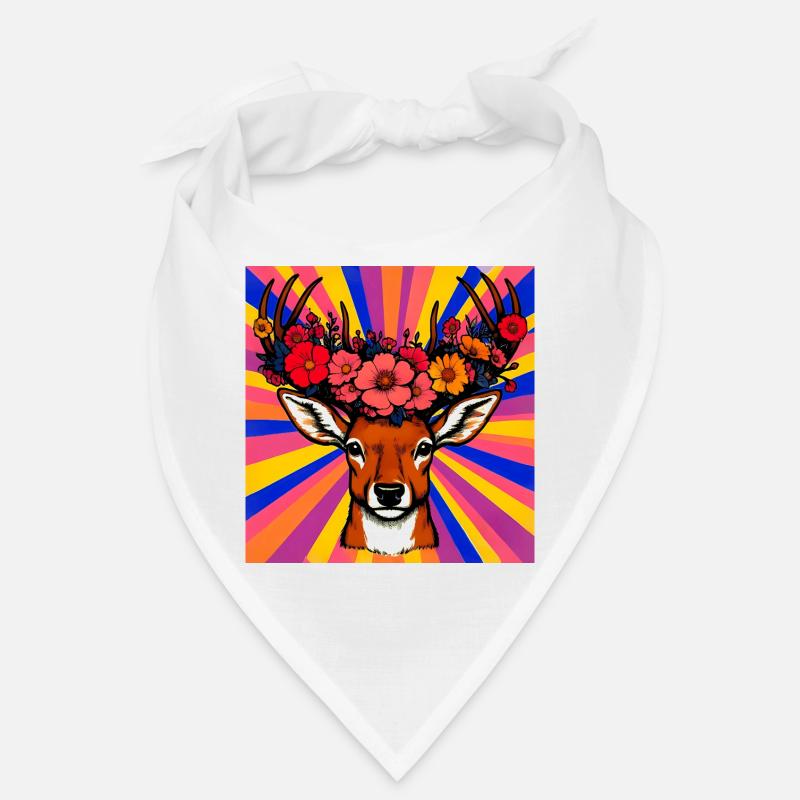 Hirsch mit Blumen Bandana