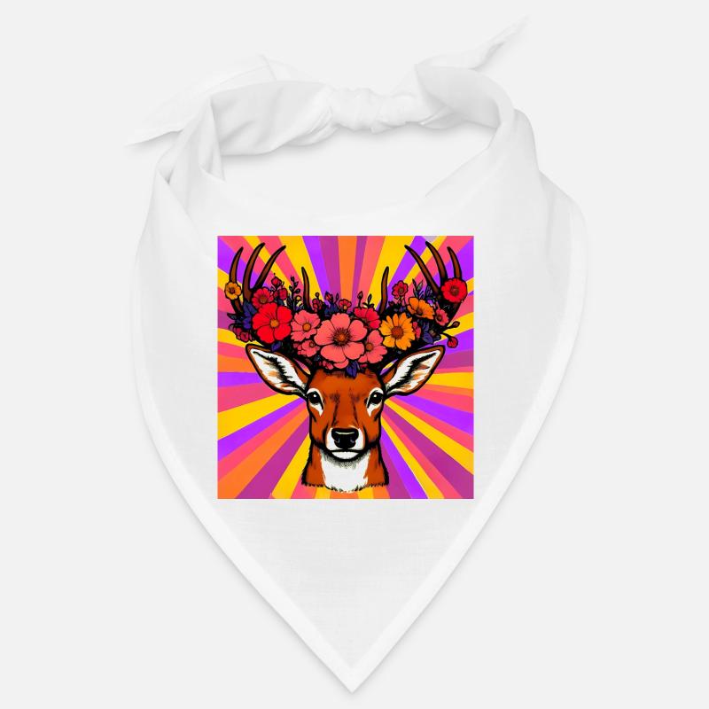 Hirsch mit Blumen Bandana
