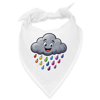 Bunte Regenwolke Lustige Wolke Wetter Motiv  - Bandana - Weiß - Vorne