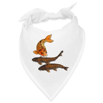 Koi Fisch im Teich - Bandana - Weiß - Vorne