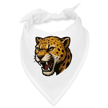 Jaguar Roar: Wildes Katzenmotiv - Bandana - Weiß - Vorne