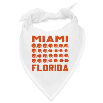 Miami Florida Football-Grid - Bandana - Weiß - Vorne