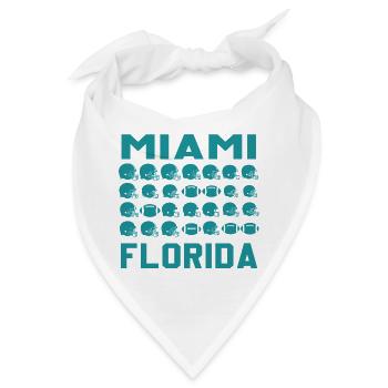 Miami Florida Football Shield - Bandana - Weiß - Vorne