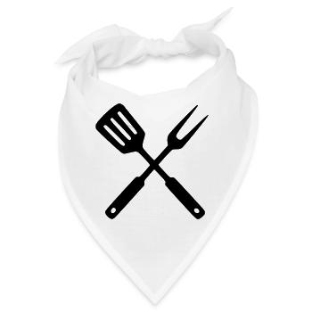 Grillbesteck BBQ Grillmeister Foodtruck Crew - Bandana - Weiß - Vorne