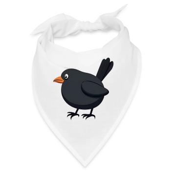 Amsel Vogel - Bandana - Weiß - Vorne