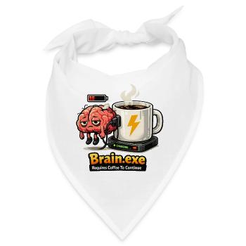 Kaffeegetriebenes Gehirn - Bandana - Weiß - Vorne