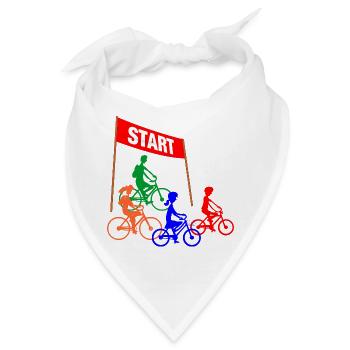 Familien-Radfahrerstart - Bandana - Weiß - Vorne