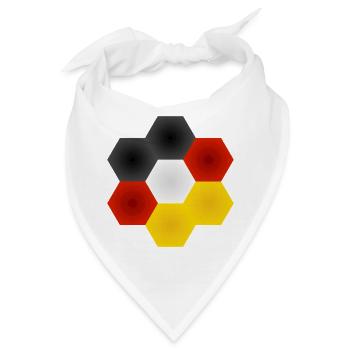 Honigwaben Farbenspiel Deutschlandfahne. - Bandana - Weiß - Vorne