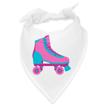 Rollschuh Rollschuhfahren Roller Derby 80er - Bandana - Weiß - Vorne