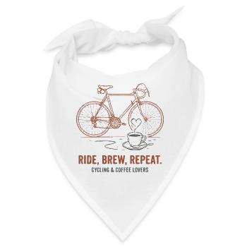 Espresso Pace Nur Vintage-Fahrradkunst - Bandana - Weiß - Vorne