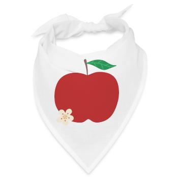 Karmesinroter Apfel mit Blüte - Bandana - Weiß - Vorne