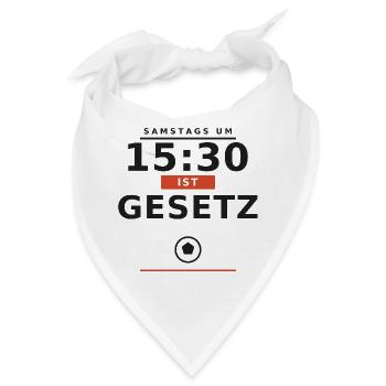 15:30 ist Gesetz – Samstags Fußball - Bandana - Weiß - Vorne