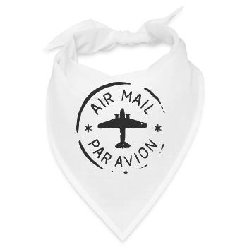 Luftpost-Vintage-Poststempel-Icon-Luftfahrtbriefmarke - Bandana - Weiß - Vorne