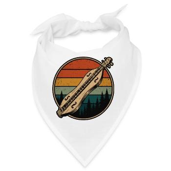  Hackbrett Dulcimer-Musiker Zupfinstrument - Bandana - Weiß - Vorne