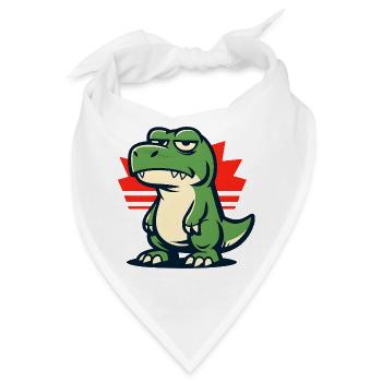 Chillig Dinosaur Mood Grumpy - Bandana - Weiß - Vorne