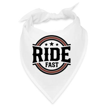 Ride Fast Abzeichen Logo - Bandana - Weiß - Vorne