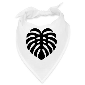 tropisches Blatt - Bandana - Weiß - Vorne