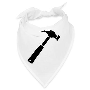 Hammer Handwerk Bauherr Richtfest Geschenk  - Bandana - Weiß - Vorne
