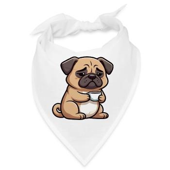 Mops Möpse Mopsbesitzer Mopsliebhaber Mopshalter - Bandana - Weiß - Vorne