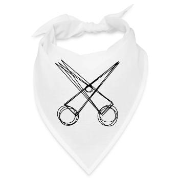 Schere handgezeichnet - Bandana - Weiß - Vorne