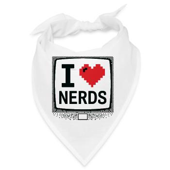 I Heart Nerds Pixel Heart - Bandana - Weiß - Vorne