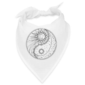 Celestial Yin Yang Sonne Mond Sternbilder - Bandana - Weiß - Vorne