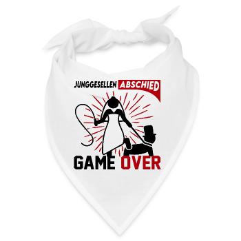 Junggesellenabschied Game Over Mann Frau Party - Bandana - Weiß - Vorne