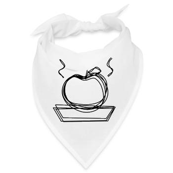 Bratapfel handgezeichnet - Bandana - Weiß - Vorne