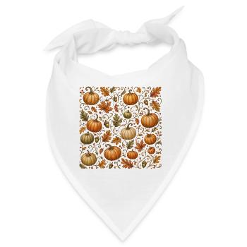 Kürbis Muster Herbst Ernte Botanisch Halloween - Bandana - Weiß - Vorne