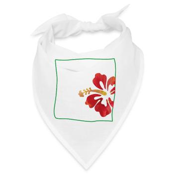 Hibiskus minimalistisch - Bandana - Weiß - Vorne