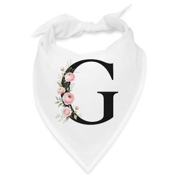 G Buchstabe Monogram Floral - Bandana - Weiß - Vorne