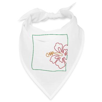 Hibiskus minimalistisch - Bandana - Weiß - Vorne