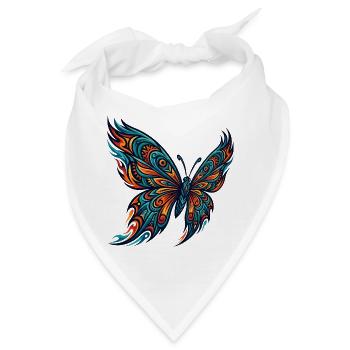 Orangefarbener Schmetterling der amerikanischen Ur - Bandana - Weiß - Vorne