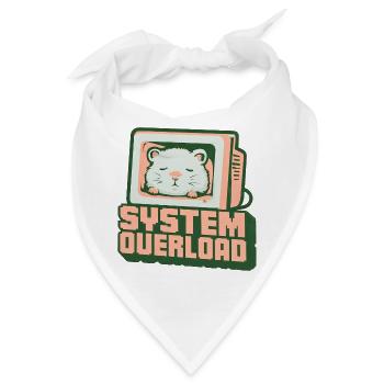 Retro Computer-Kätzchen: System Overload - Bandana - Weiß - Vorne
