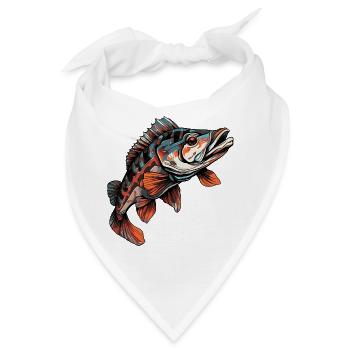 Fisch Barsch Bunt Illustration - Bandana - Weiß - Vorne