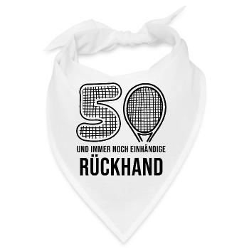 50 und immer noch einhändige Rückhand Tennis - Bandana - Weiß - Vorne